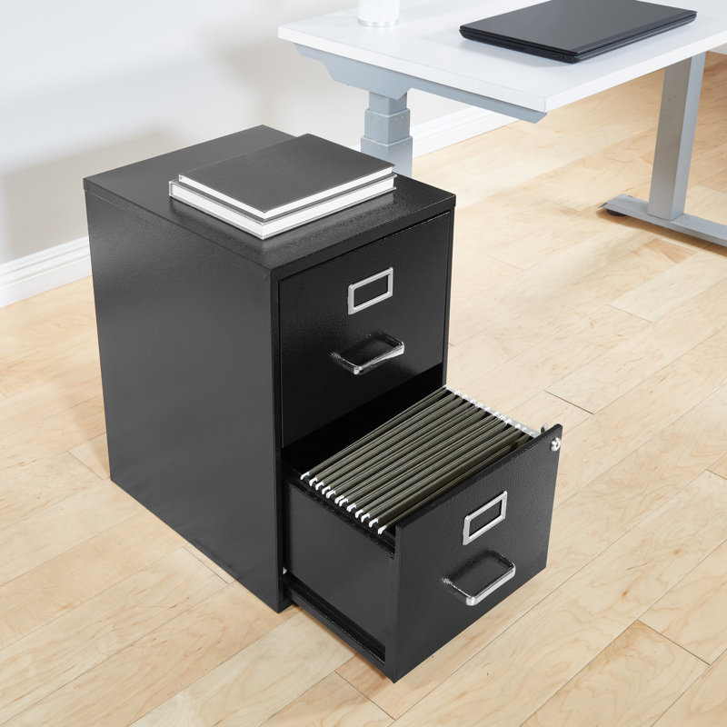 14.25'' Wide 2 -Drawer Steel File Cabinet, Black