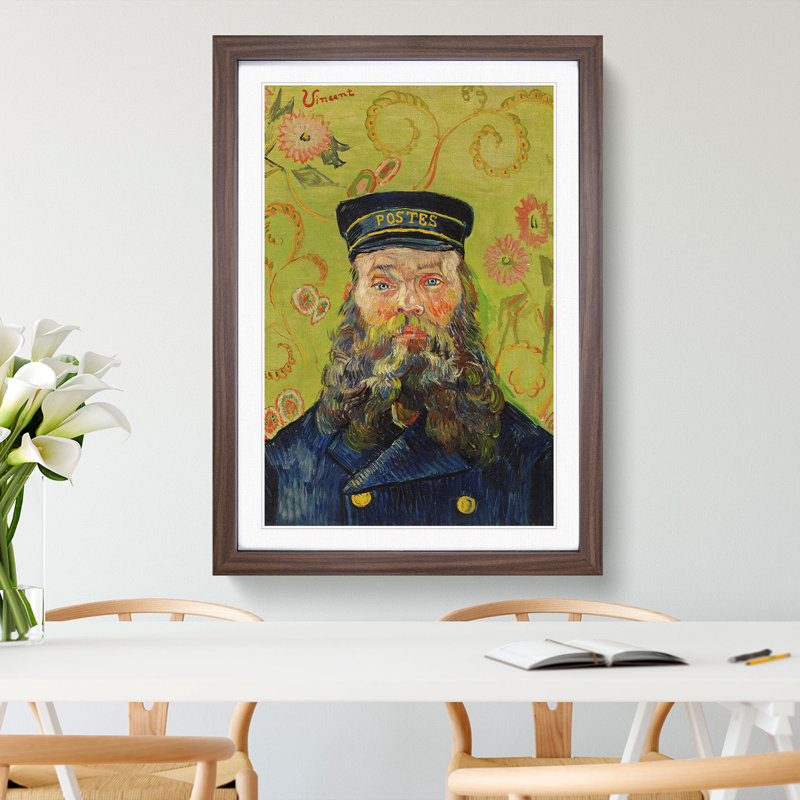 The Postman Joseph Roulin Vol.3 by Vincent Van Gogh - Picture Frame Painting, 36cm H x 27cm W x 2cm D, Walnut Framed