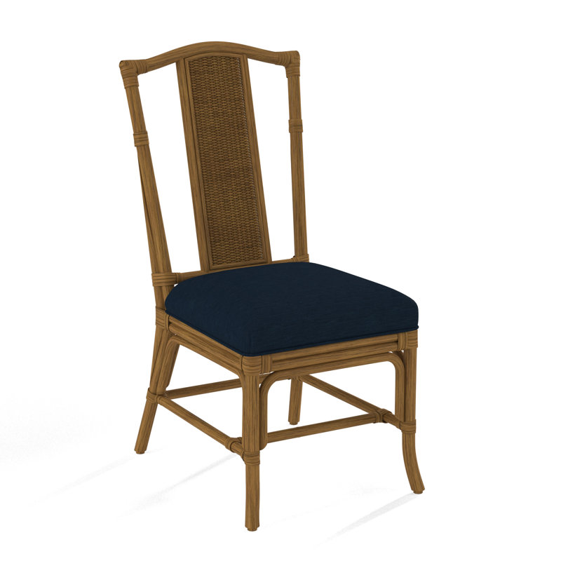 Drury Lane Slat Back Side Dining Chair, Havana, Stone Crypton Performance; 0884-83