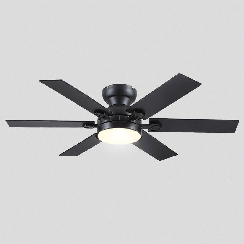 46"Ceiling Fans With Lights And Remote/APP, 182 RPM, Black, 46" Wide