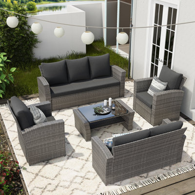 7-Person Wicker Patio Furniture Set With Cushions