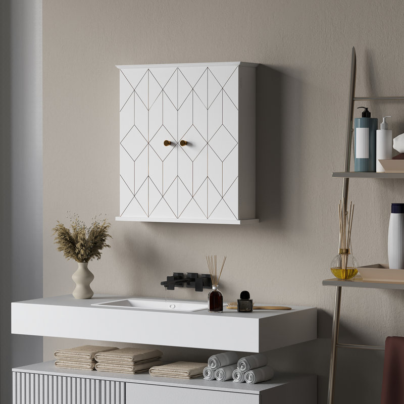 Wall Mounted Bathroom Cabinet, Bathroom Medicine Cabinet With 2 Doors,