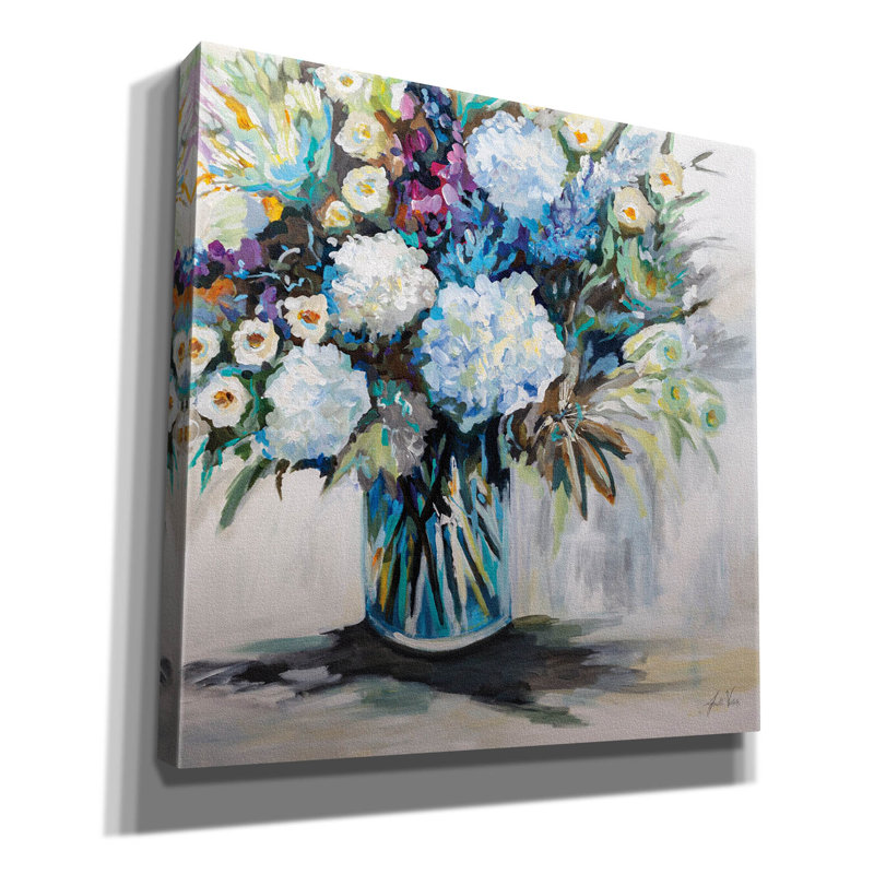 «Cecilias Bouquet» par Jeanette Vertentes, art mural sur toile, H 12 po x l 12 po x P 0,75 po