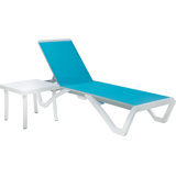 Henryk Patio Chaise Lounge Chair - Full Flat Alumium & Resin Leg Outdoor Reclining Adjustable Chair