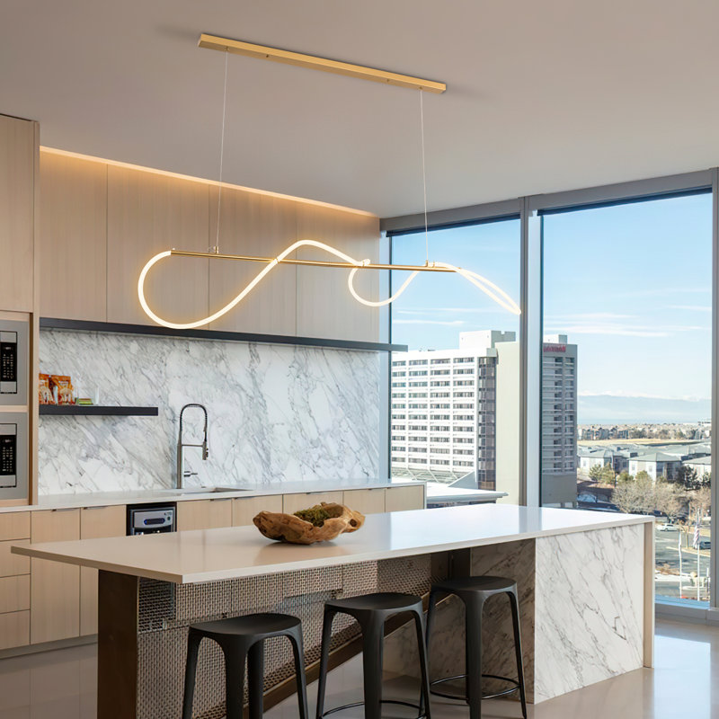 Shirlynn Iron LED Modern Linear Chandelier