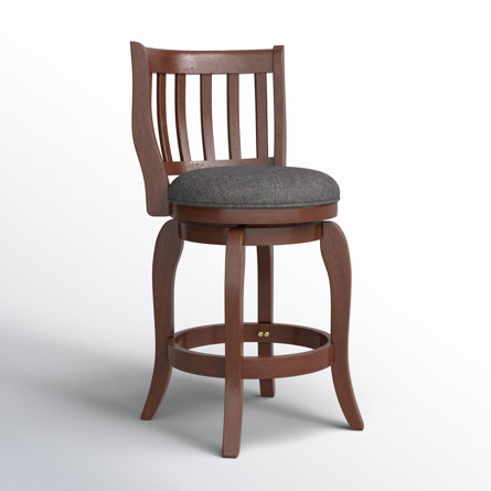 Morgan Swivel Upholstered Counter Stool with Solid Wood Frame