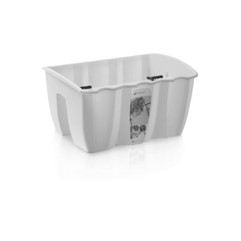 Railing Planter, White, 20.5cm H x 39cm W x 28.5cm D