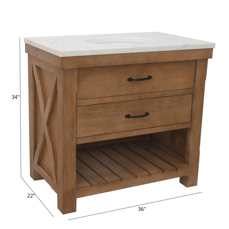 36'' Single Bathroom Vanity with Stone Top