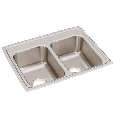 Évier de cuisine à double cuve encastrable L 25 po x l 19,5 po Lustertone