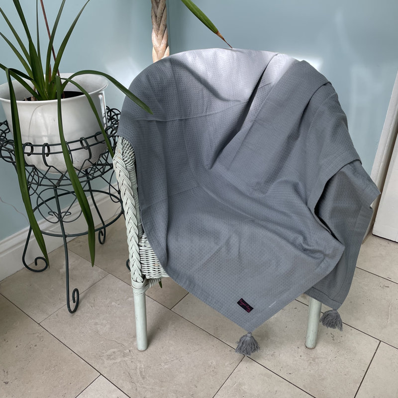 Wendy Waffle Throw Blanket, Grey