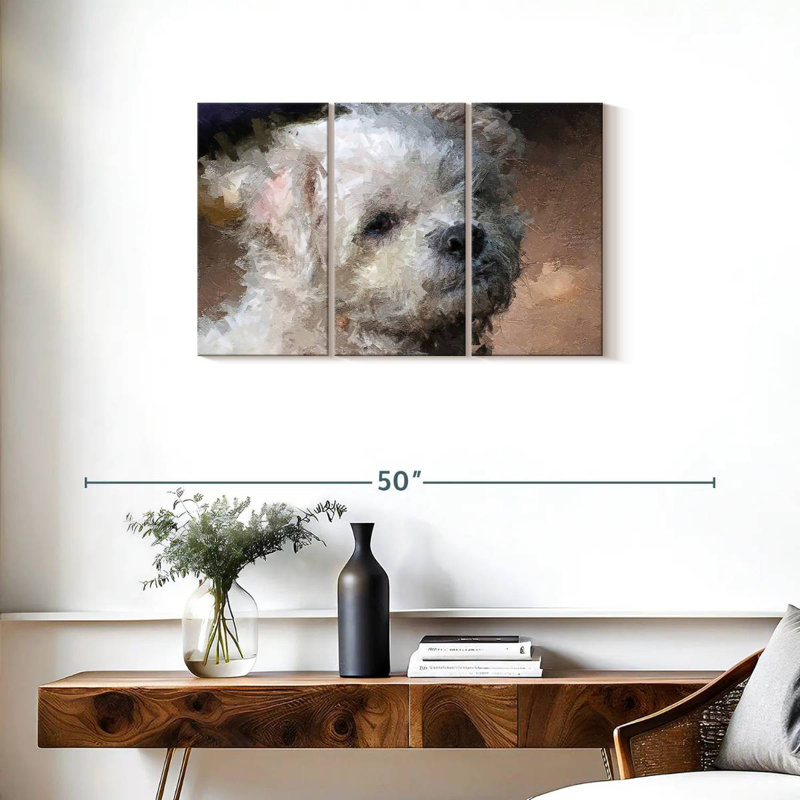 Brampt Maltese, 20" H x 33" W