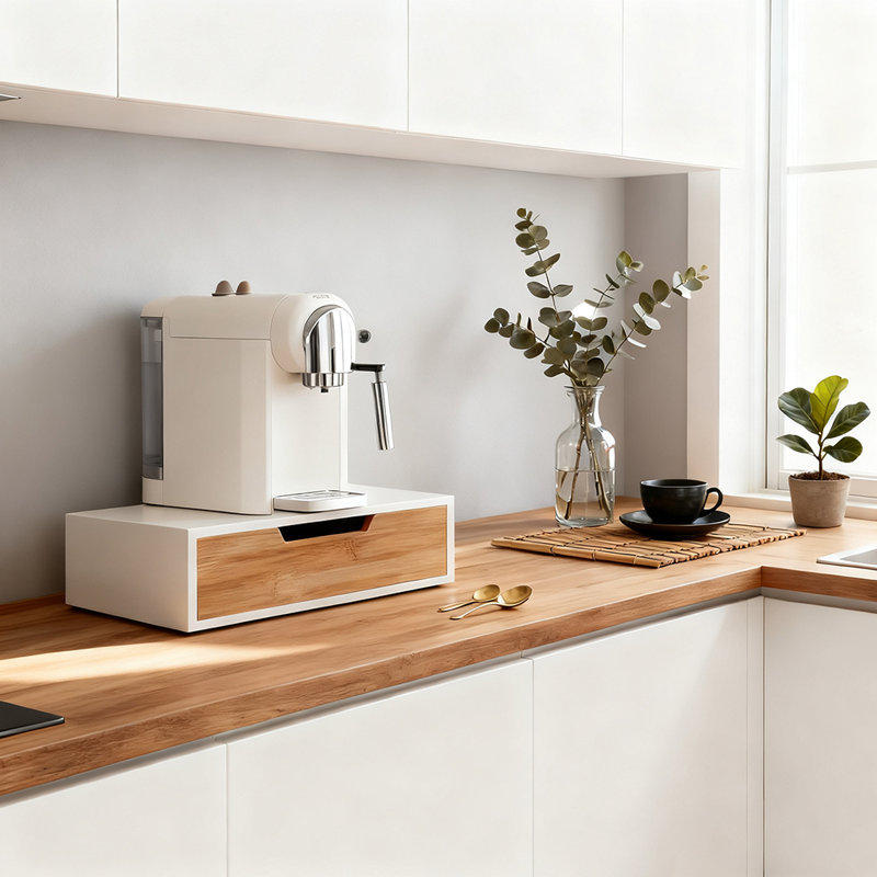 Latitude Run Winon Coffee Pod Storage, White/Brown
