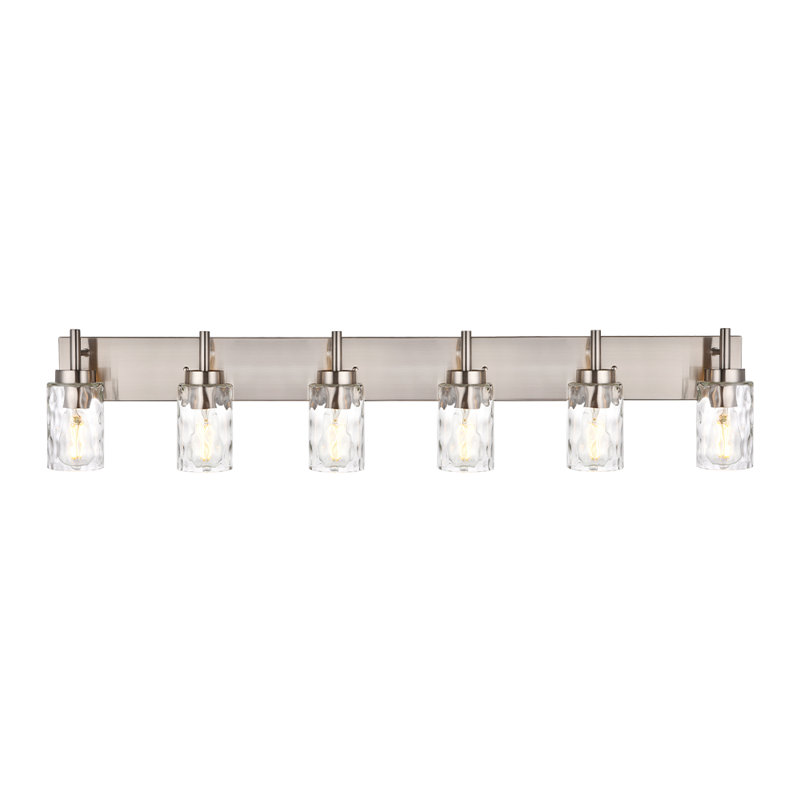 Éclairage de salle de bain à intensité variable 6 lumières Lostwithiel, Nickel brossé