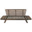 Méridienne de patio d'extérieur réglable en bois avec coussins pour petits espaces, finition brune-372040371