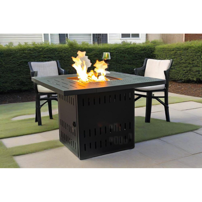 Table de foyer au propane moderne de 34 pouces avec une fabrication en acier durable et une sortie de 50 000 BTU (support de réservoir non inclus)