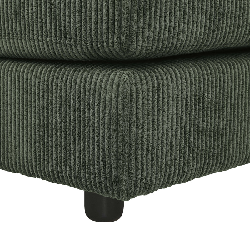 Canapé modulaire réversible d'angle avec repose-pieds, Antique Green Corduroy