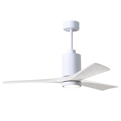Ventilateur de plafond à 3 pales à DEL avec télécommande Patricia et ensemble d'éclairage inclus Patricia