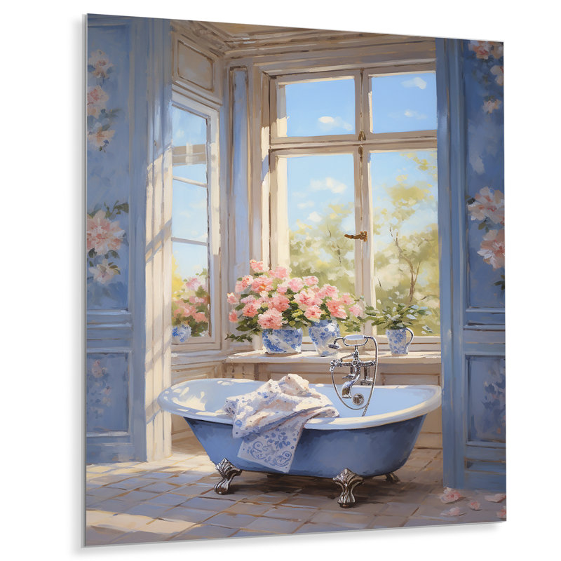 Bathroom Serenity V - Art mural en métal pour salle de bain, H 32 po x l 24 po x P 1 po