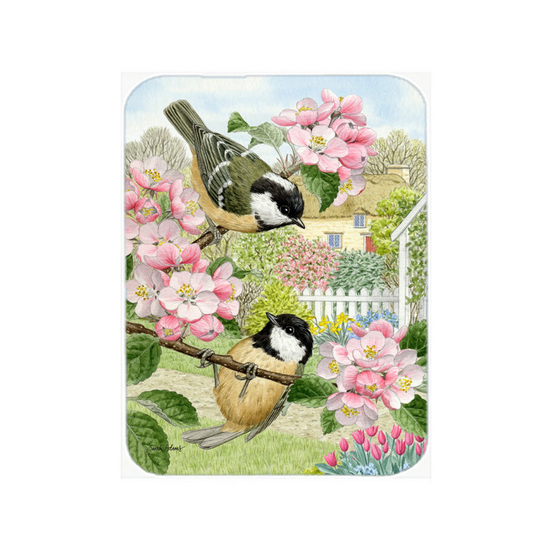 Caroline's Treasures Coal Tit Glass Cutting Board