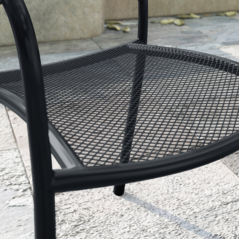 Fauteuil de patio empilable Waynesboro, Noir