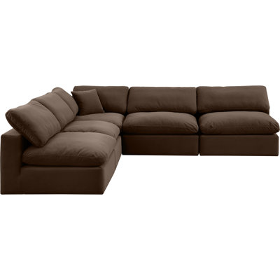 Hripsik Velvet L-Shaped Sectional Reversible