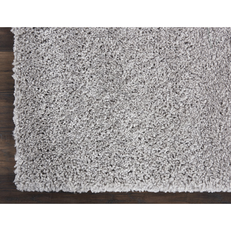 Tapis argenté à longs poils Sunny, Rectangle 9 pi 10 po x 13 pi 2 po