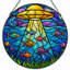 Panneau de vitrail 12 "H Ufo Fish-131517141