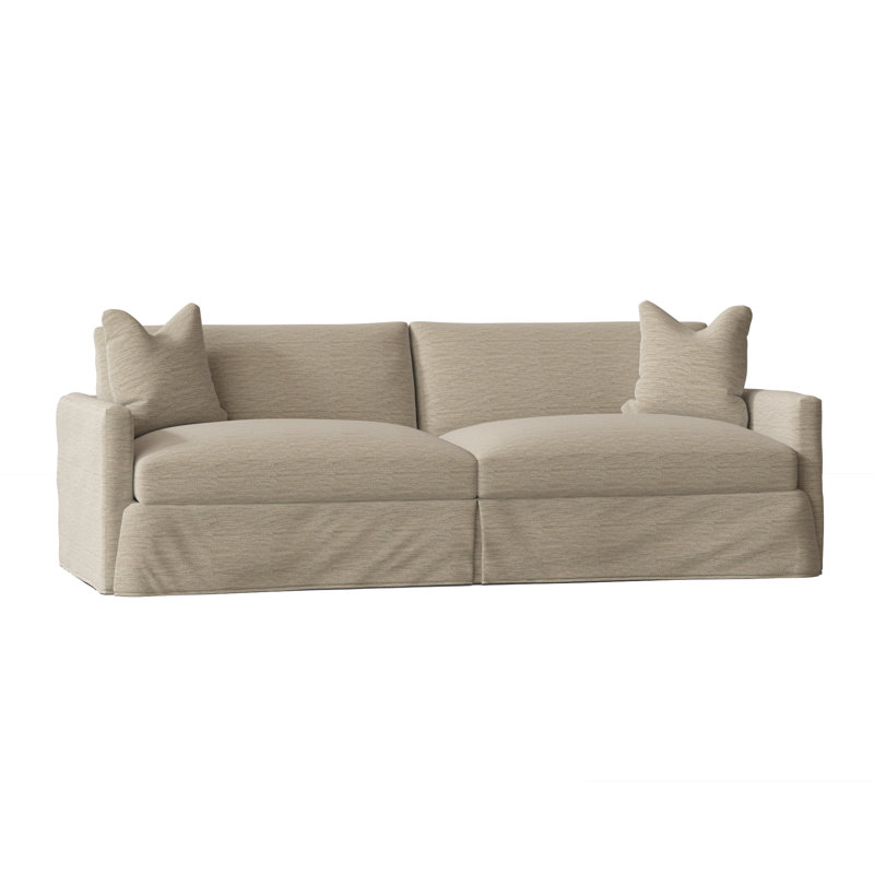 Hartig 94'' Slipcovered Sofa, Vault Pearl Performance