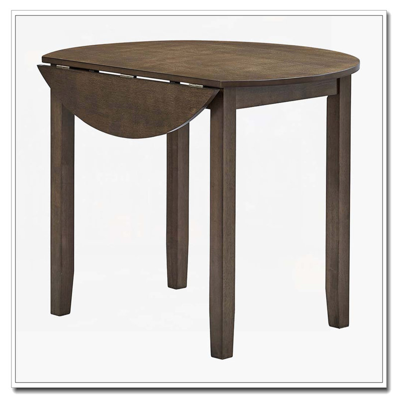 Round Dining Table with Drop Leaf
