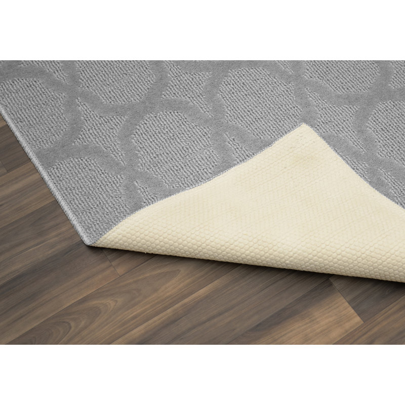 Tapis argenté en polypropylène anti-dérapant Togut, Rectangle 4pi x 6 pi