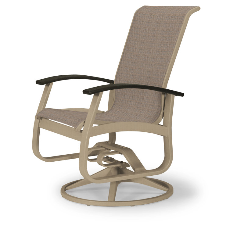 Chaise de patio pivotante Askar, Vert forêt 22D Sunbrella® vert, Noir P70, Kona texturé