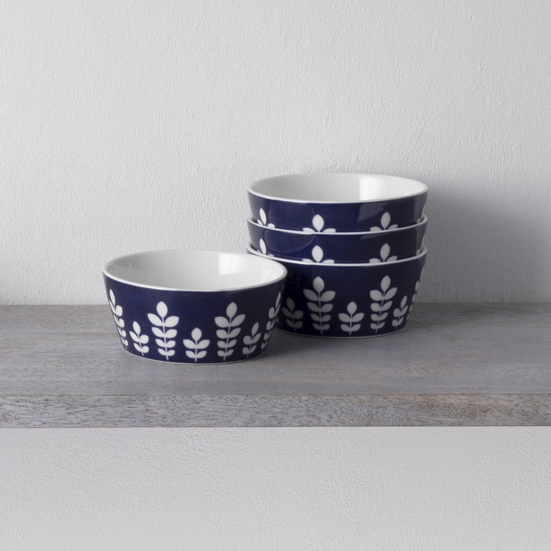 Noritake Bluefjord Set Of 4 Fruit Bowls, 5-1/2", 15 Oz.