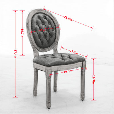 Ensemble de 2 chaises de salle à manger en similicuir PU avec garniture cloutée
