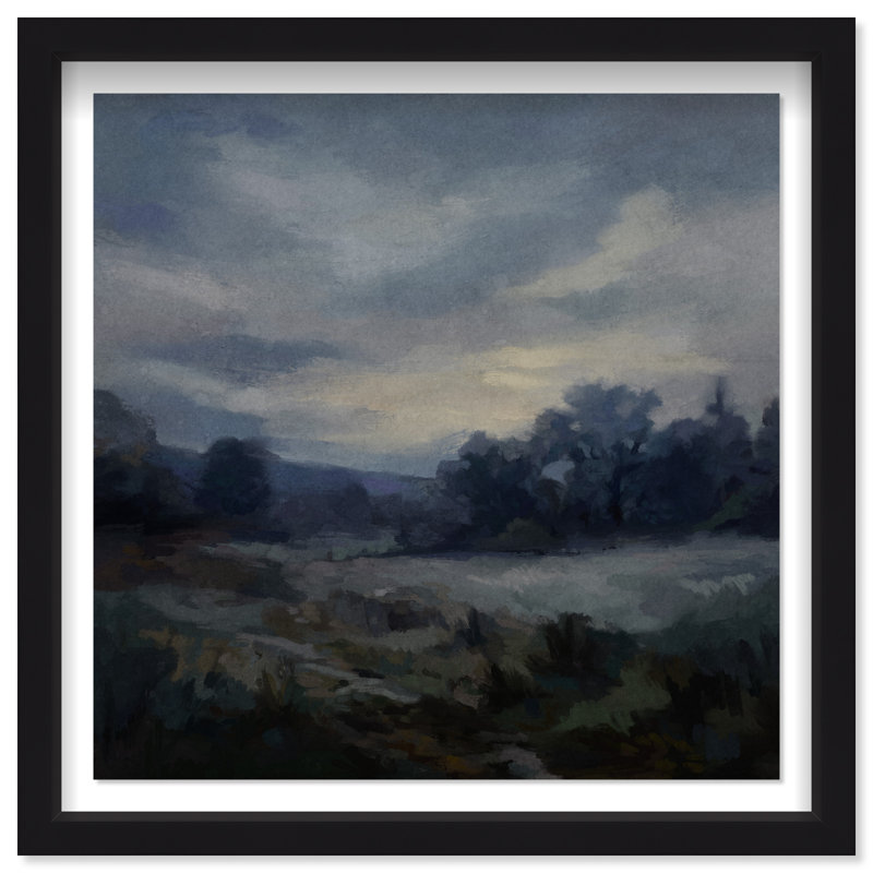 Impression encadrée « Nuits indigo » : paysage et nature, par Oliver Gal, 31.5"H x 31.5"W, Black Frame