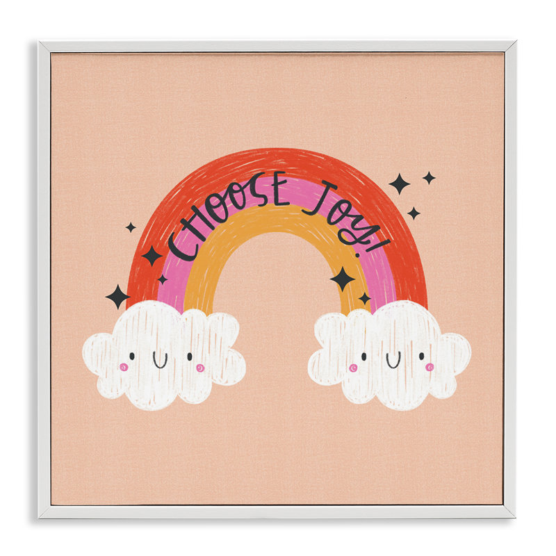 Choisissez «Happy Joy», giclée encadrée par Sarah Hickman, H 17 po x l 17 po, Giclée encadrée blanc bord de mer