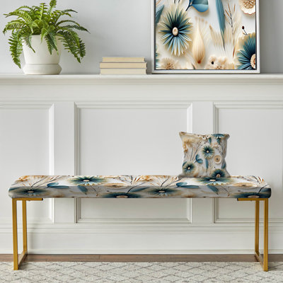 Banc rembourré or