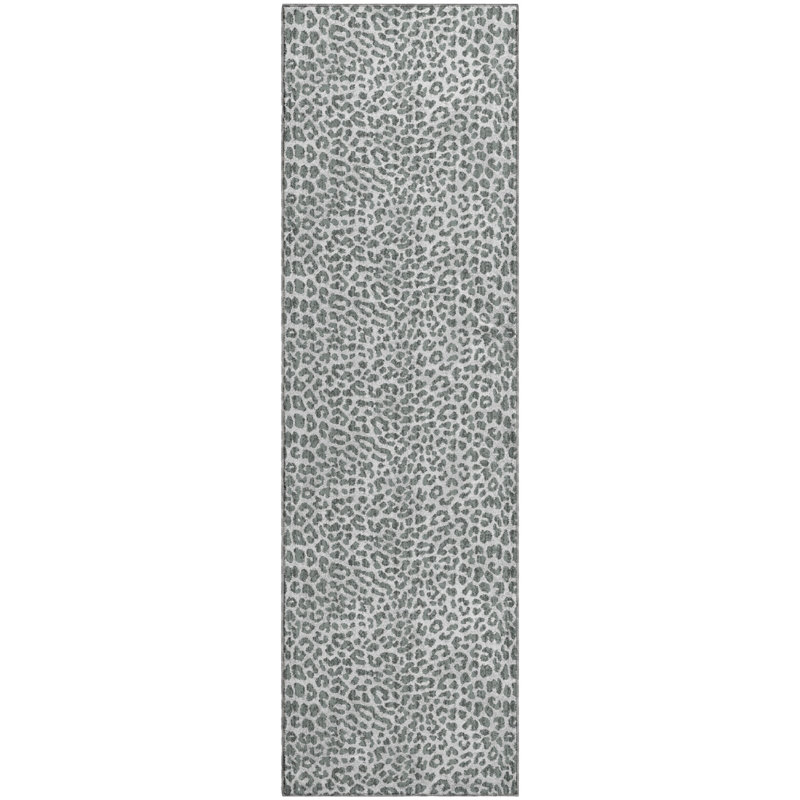 Tapis gris lavable à la machine de qualité supérieure Kishonna AMF43, Tapis de couloir 2 pi 3 po x 7 pi 6 po