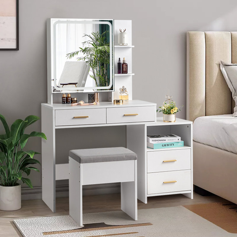 Meuble-lavabo avec miroir Mashdots, Blanc
