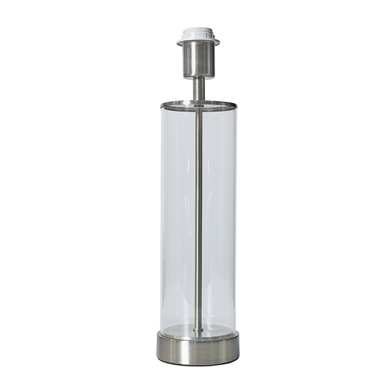 Pisinemo Glass Lamp Base Lamp, Brushed Chrome