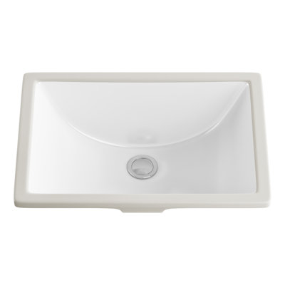 Allora USA 15.25'' White Porcelain Rectangular Bathroom Sink with Overflow