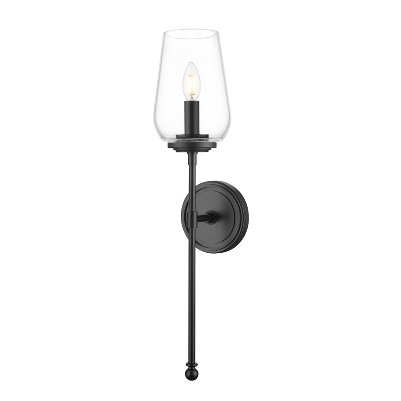 Applique murale 1 lumière 25,25 po Dominique, Noir mat