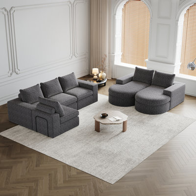 Canapé modulaire courbé Cloud avec méridienne