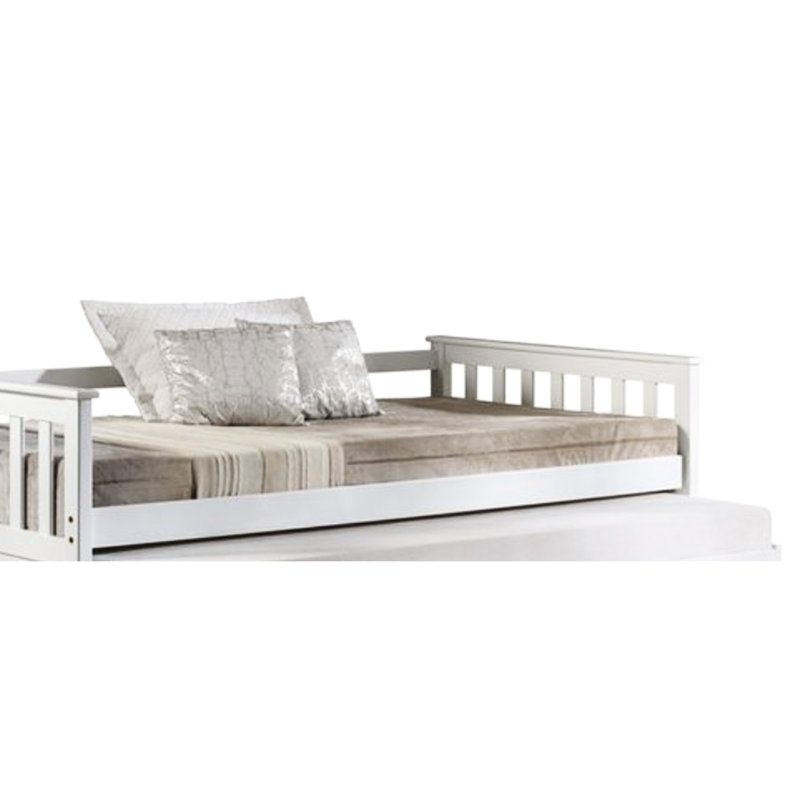 Twin Solid Pine Daybed In White, 660lbs Weight Load Capacity Made From Pine,