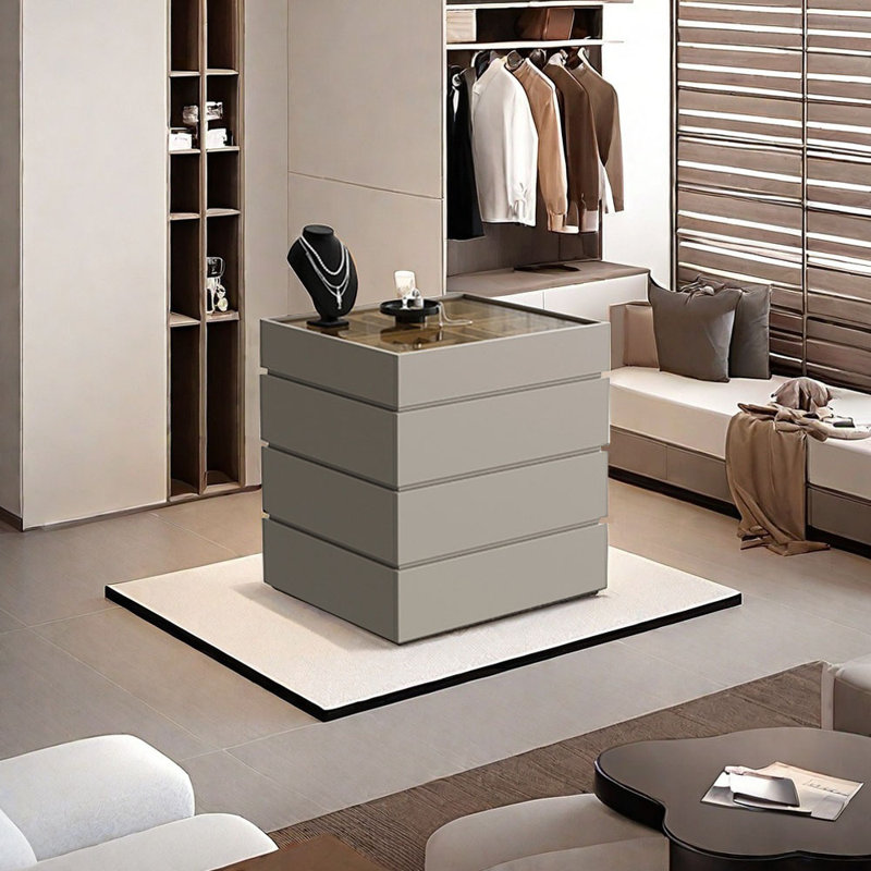 Simple Jewelry Storage Dresser Drawers Cabinet, Khaki