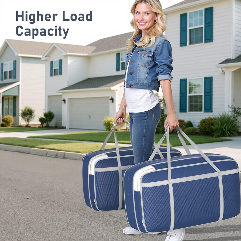 Sacs de rangement à compression robustes avec fenêtre de vue - Sacs d'aspirateur extra-larges pour édredons, couvertures, literie et vêtements, poignées renforcées et fermeture à glissière