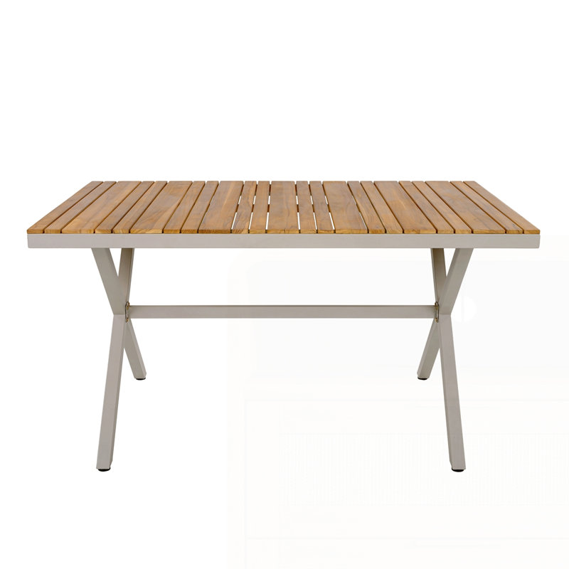 55.12" Rectangular Patio Table with X-Shaped Legs