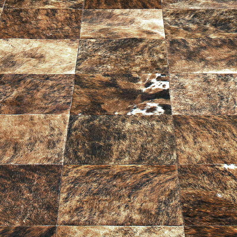 Icarus Cowhide Geometric Area Rug, Rectangle 5' x 8'