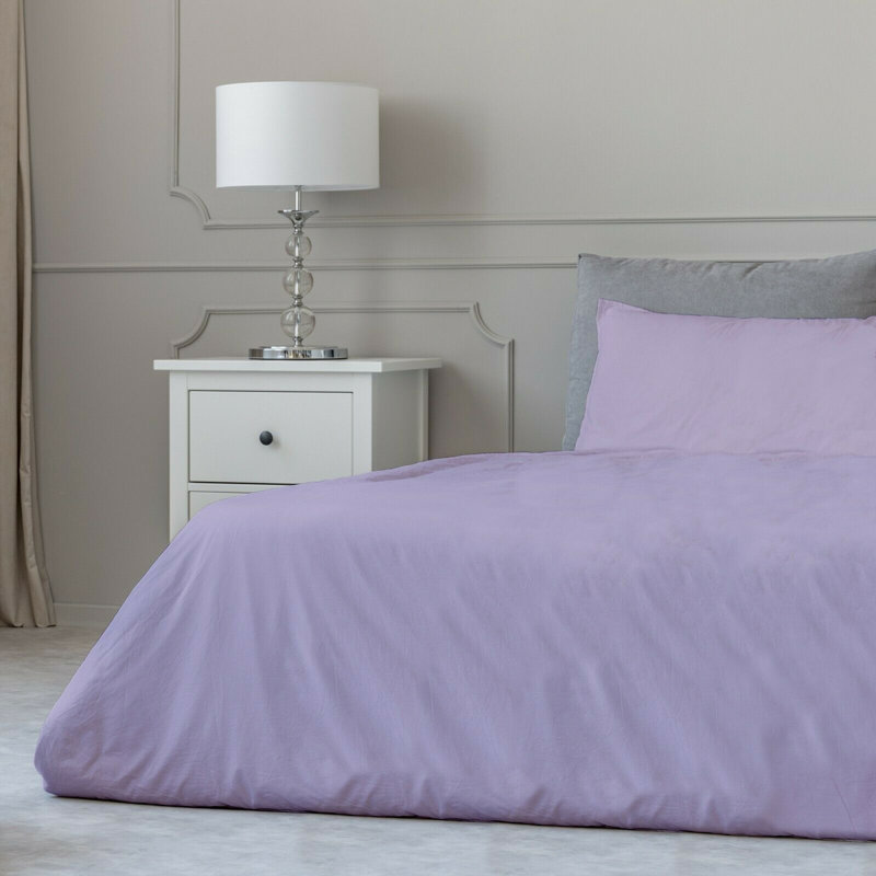 Ensemble de draps en micro-fibre, Ensemble de draps pour grand lit + un drap-housse , Lilas