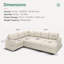 Canapé-lit modulaire capitonné en forme de U avec méridienne Epping Chasidi-98704082