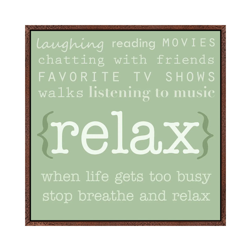 Relax 1 Piece Wall Art on Canvas, 66.04 cm H x 66.04 cm W, Classic Wood Floater Frame